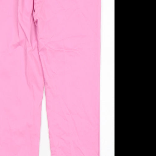NEXT Womens Pink  Cotton Chino Trousers Size 14 L28 in Regular Hook & Eye
