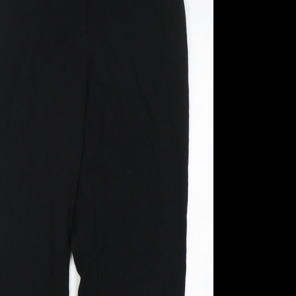 Marks and Spencer Womens Black  Polyester Trousers  Size 16 L28 in Regular Hook & Eye