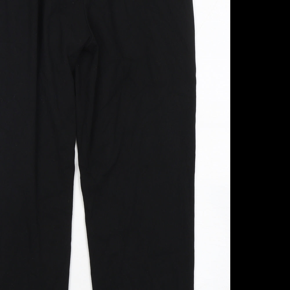 Marks and Spencer Womens Black  Polyester Trousers  Size 16 L28 in Regular Hook & Eye