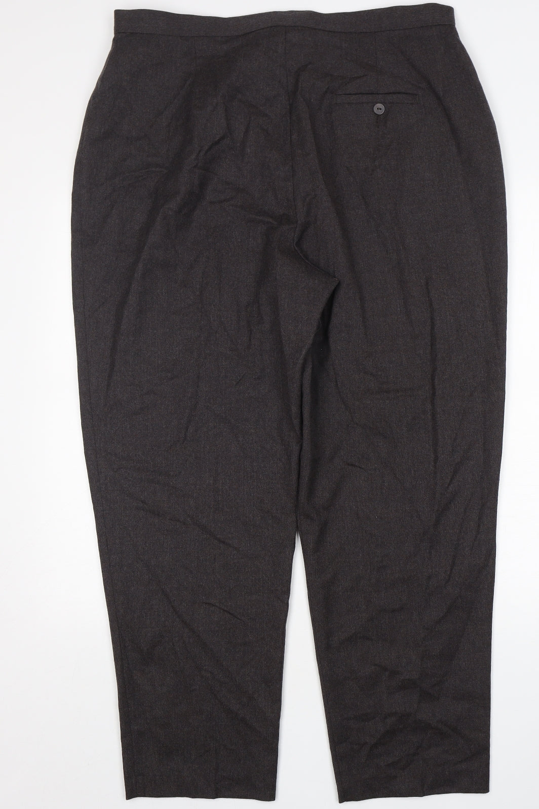 Marks and Spencer Womens Brown  Wool Trousers  Size 20 L29 in Regular Button