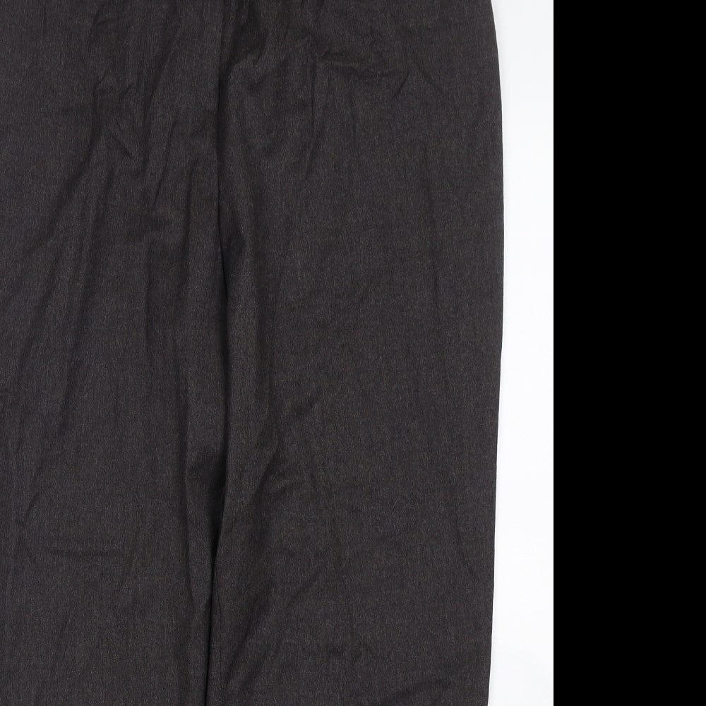 Marks and Spencer Womens Brown  Wool Trousers  Size 20 L29 in Regular Button