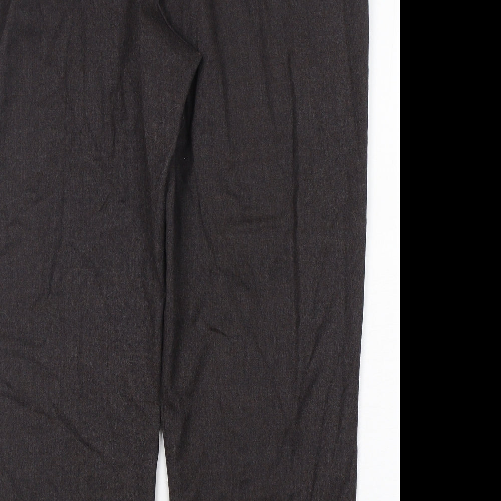 Marks and Spencer Womens Brown  Wool Trousers  Size 20 L29 in Regular Button