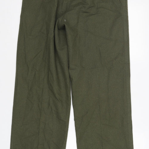 Marks and Spencer Womens Green  Wool Trousers  Size 14 L30 in Regular Button