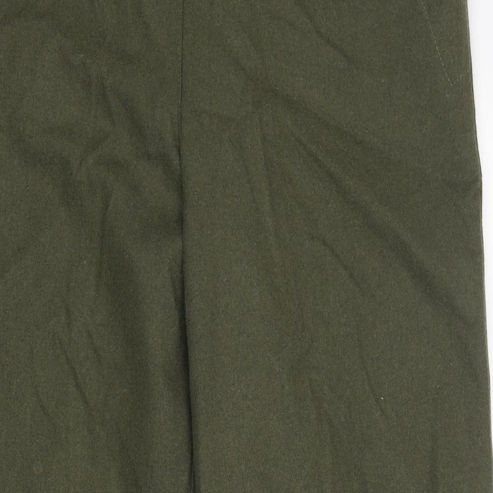 Marks and Spencer Womens Green  Wool Trousers  Size 14 L30 in Regular Button