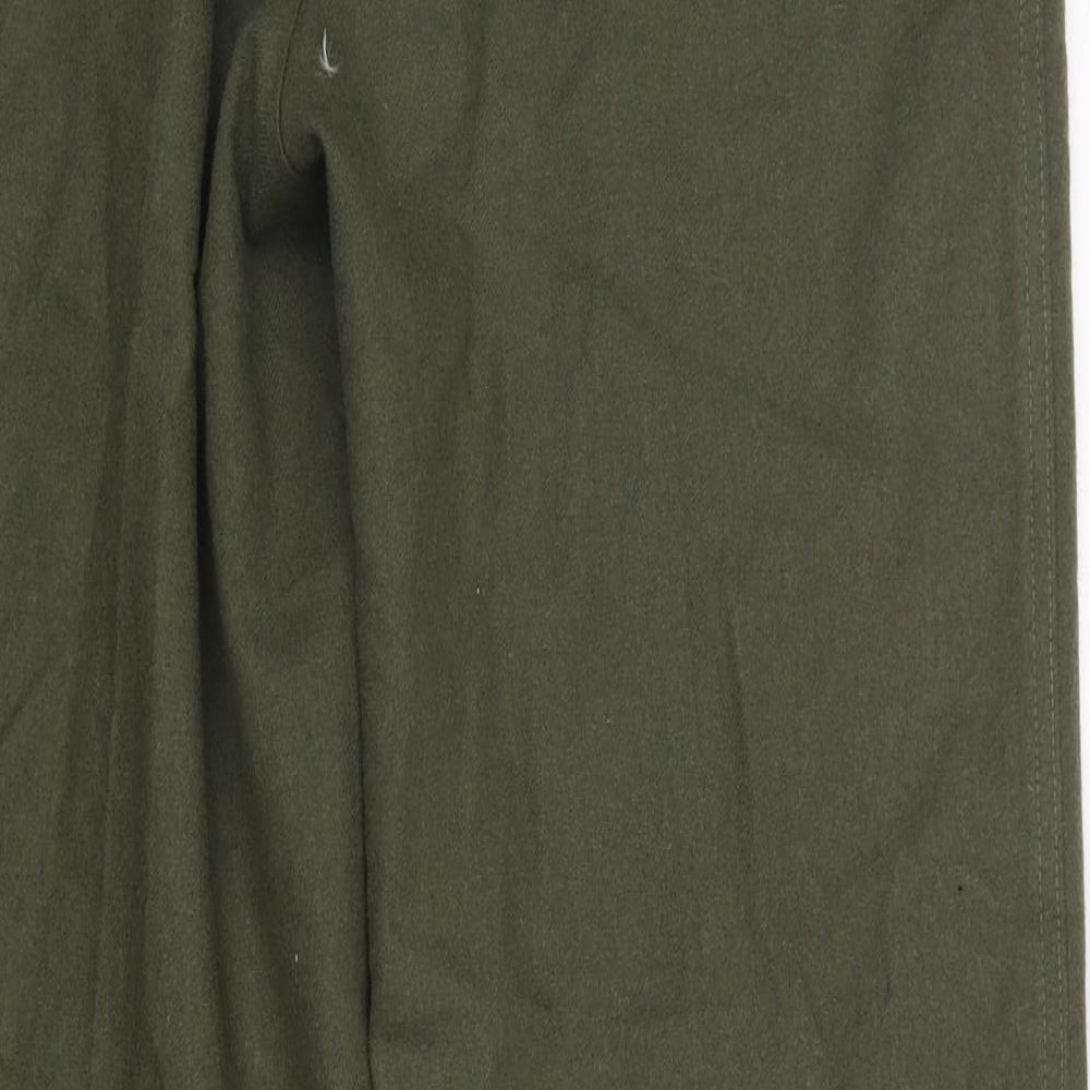 Marks and Spencer Womens Green  Wool Trousers  Size 14 L30 in Regular Button