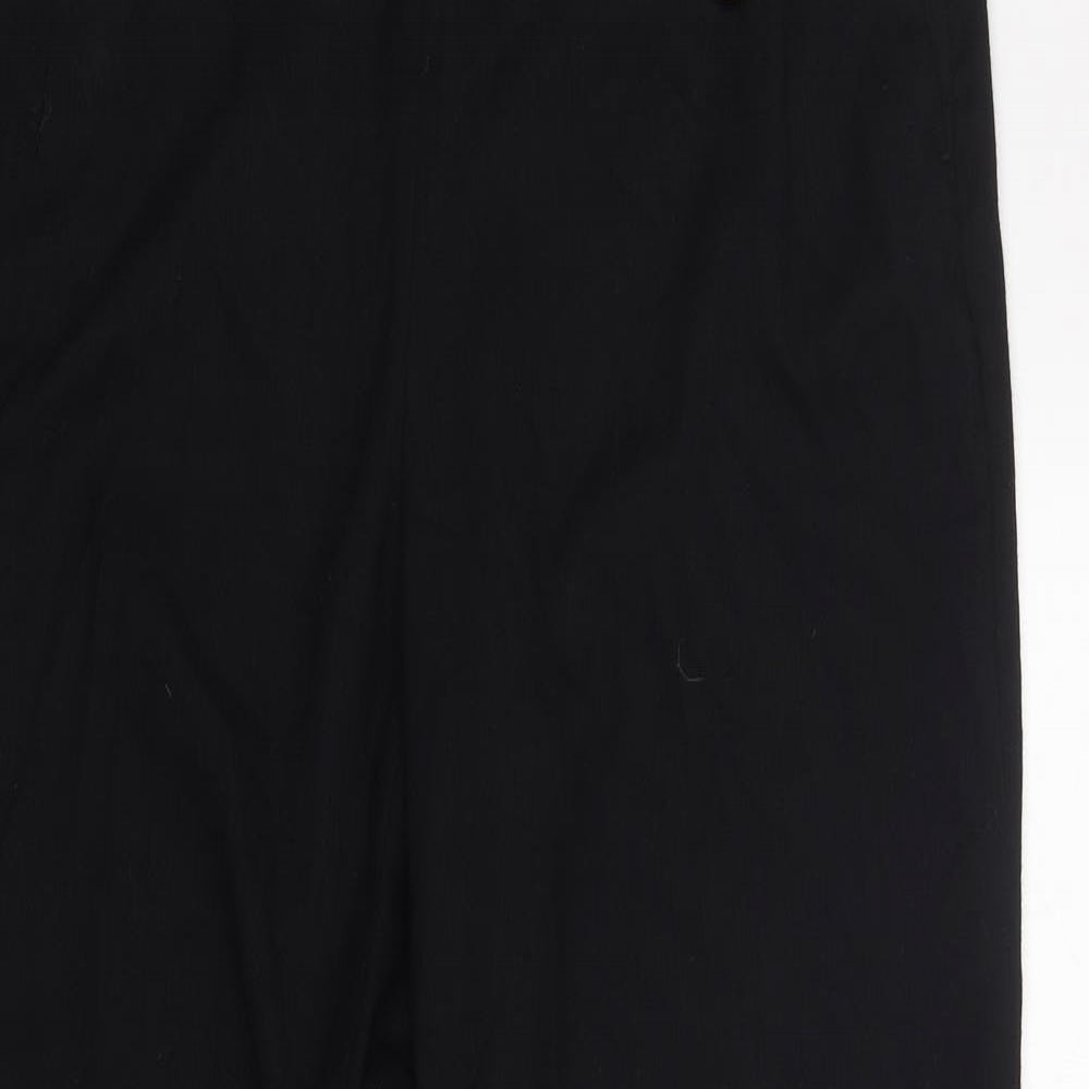 H&M Womens Black  Polyester Trousers  Size 14 L32 in Regular
