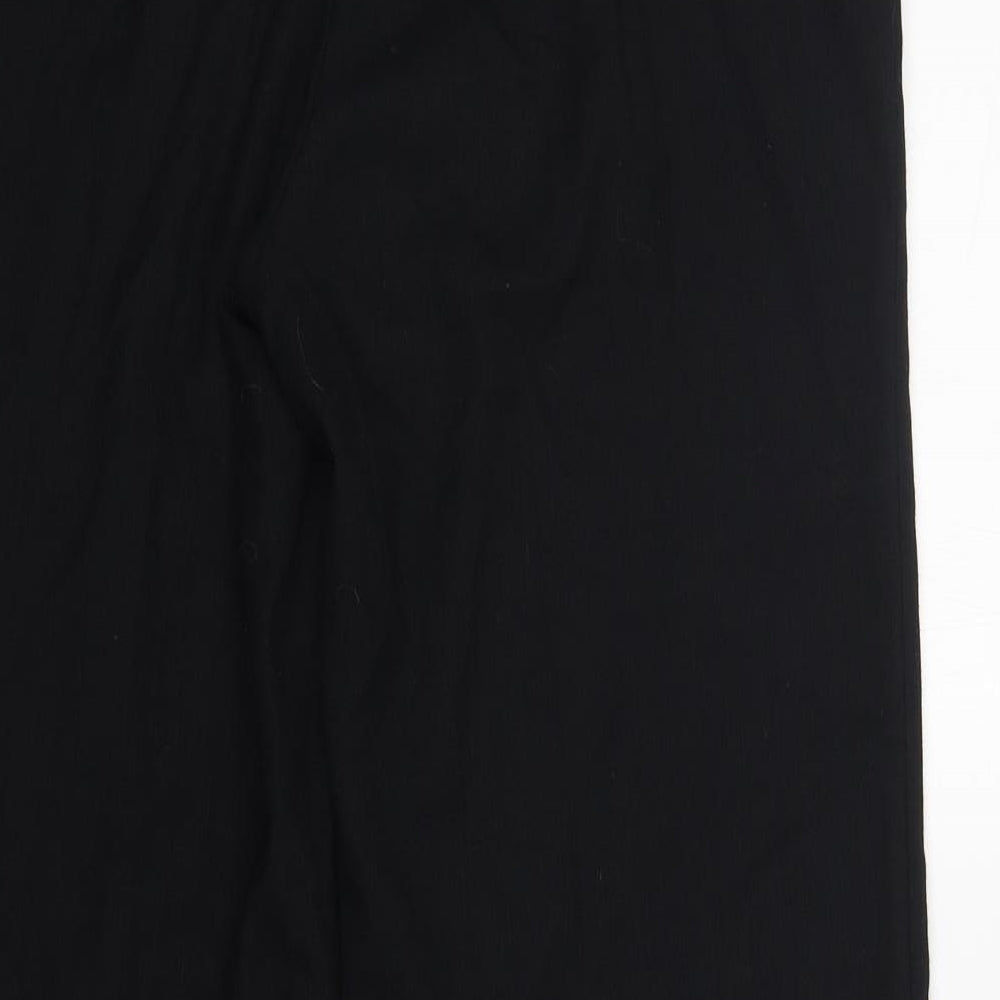 H&M Womens Black  Polyester Trousers  Size 14 L32 in Regular