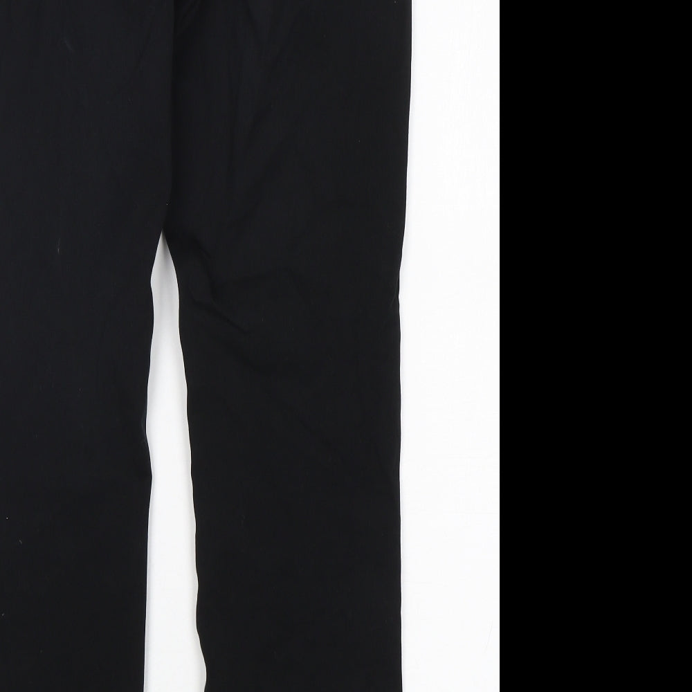 Marks and Spencer Womens Black  Cotton Chino Trousers Size 12 L30 in Regular Button