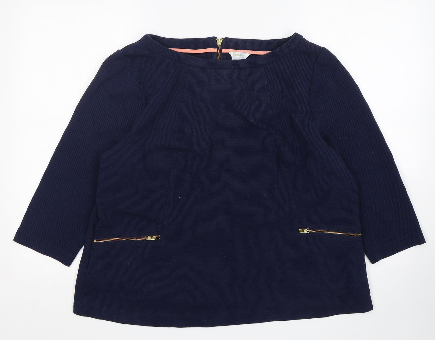 Boden Womens Blue Round Neck  Cotton Pullover Jumper Size 20