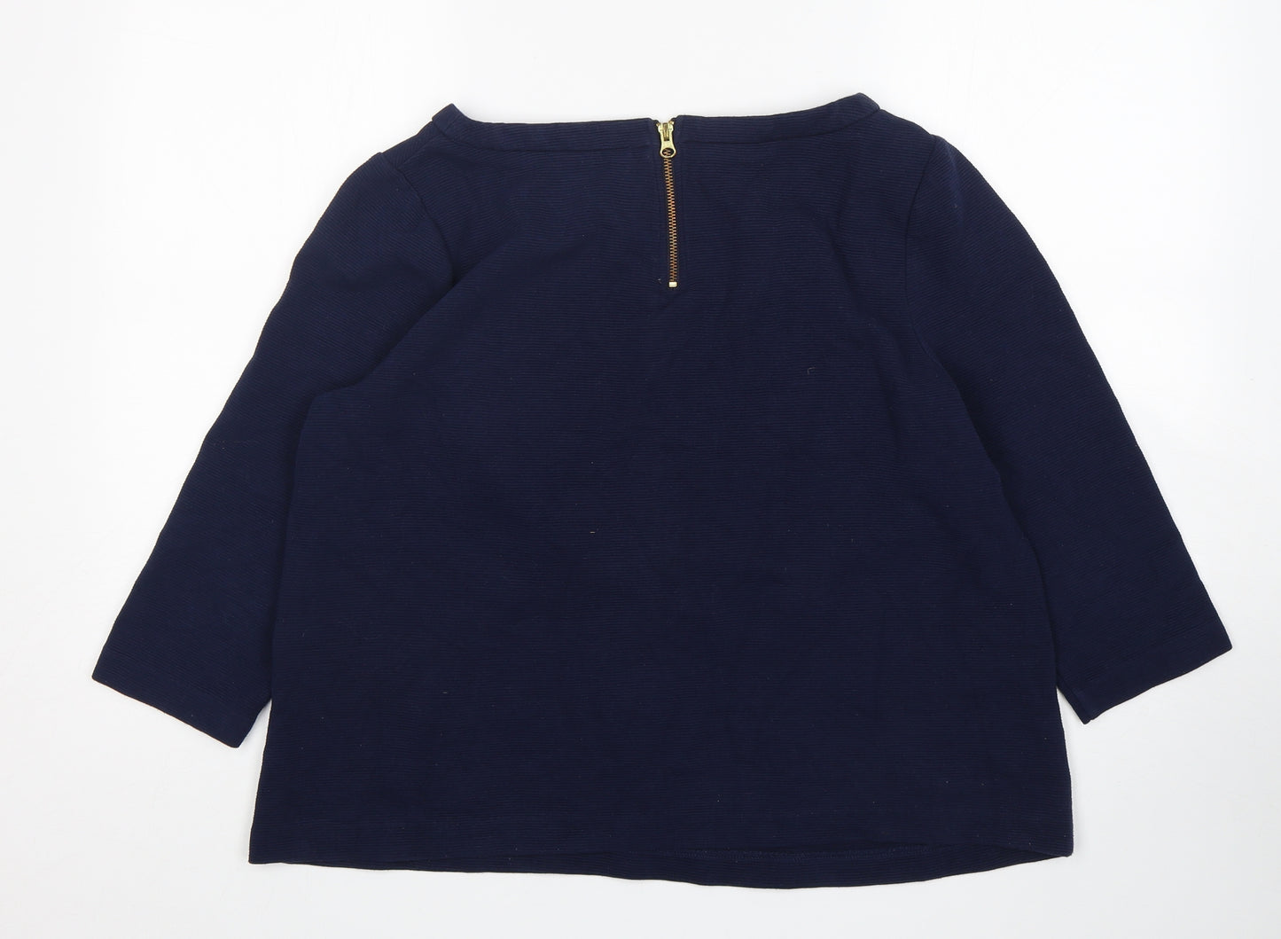 Boden Womens Blue Round Neck  Cotton Pullover Jumper Size 20