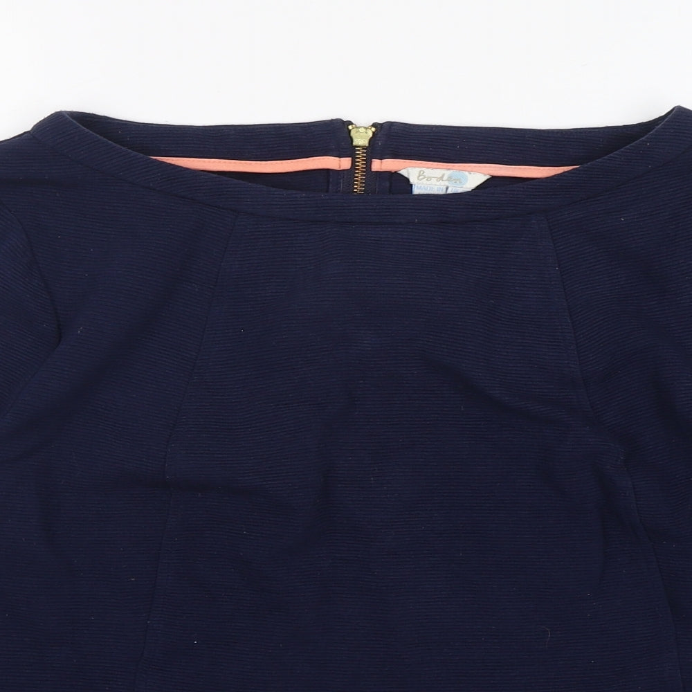 Boden Womens Blue Round Neck  Cotton Pullover Jumper Size 20