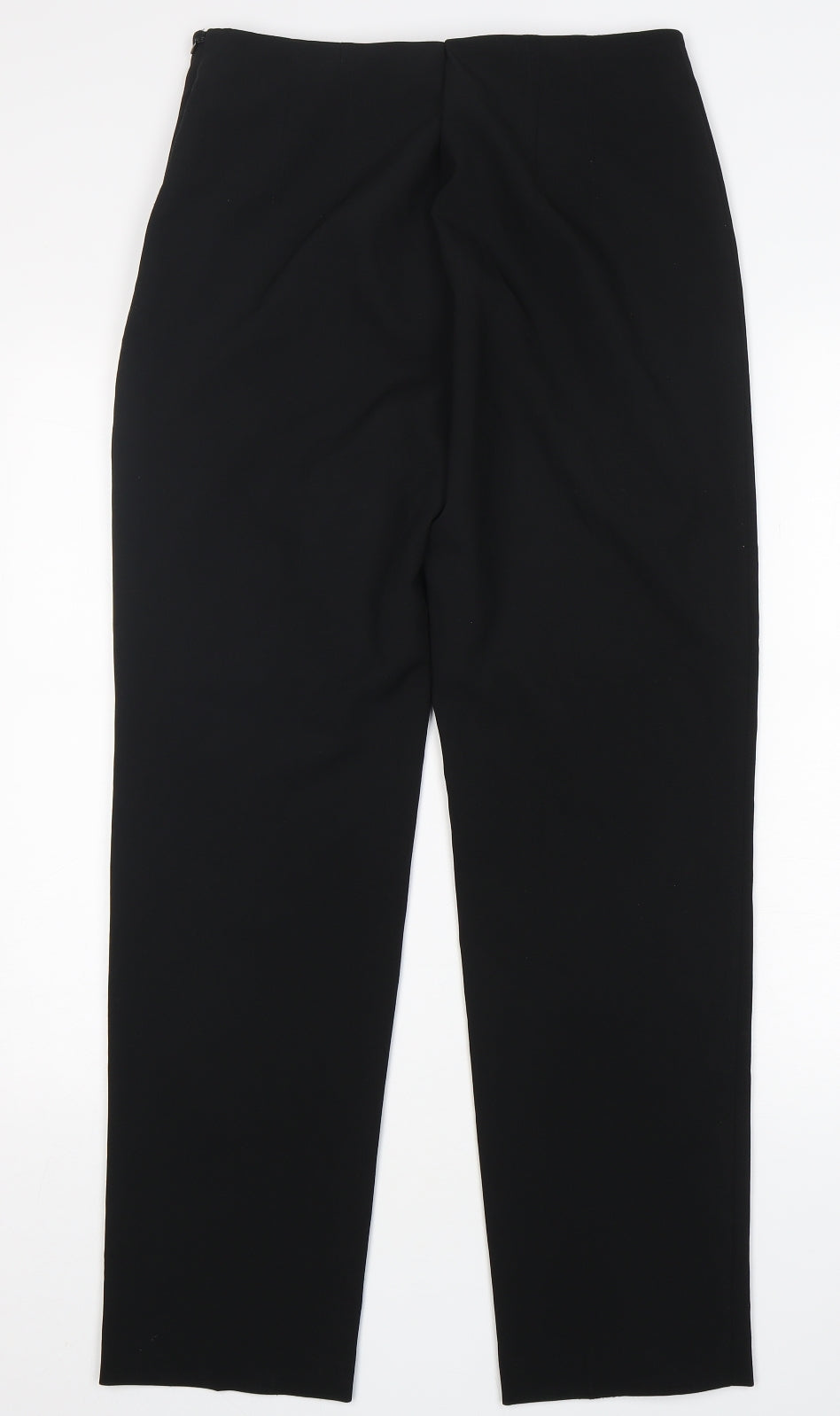 Marks and Spencer Womens Black  Polyester Trousers  Size 12 L32 in Regular Zip