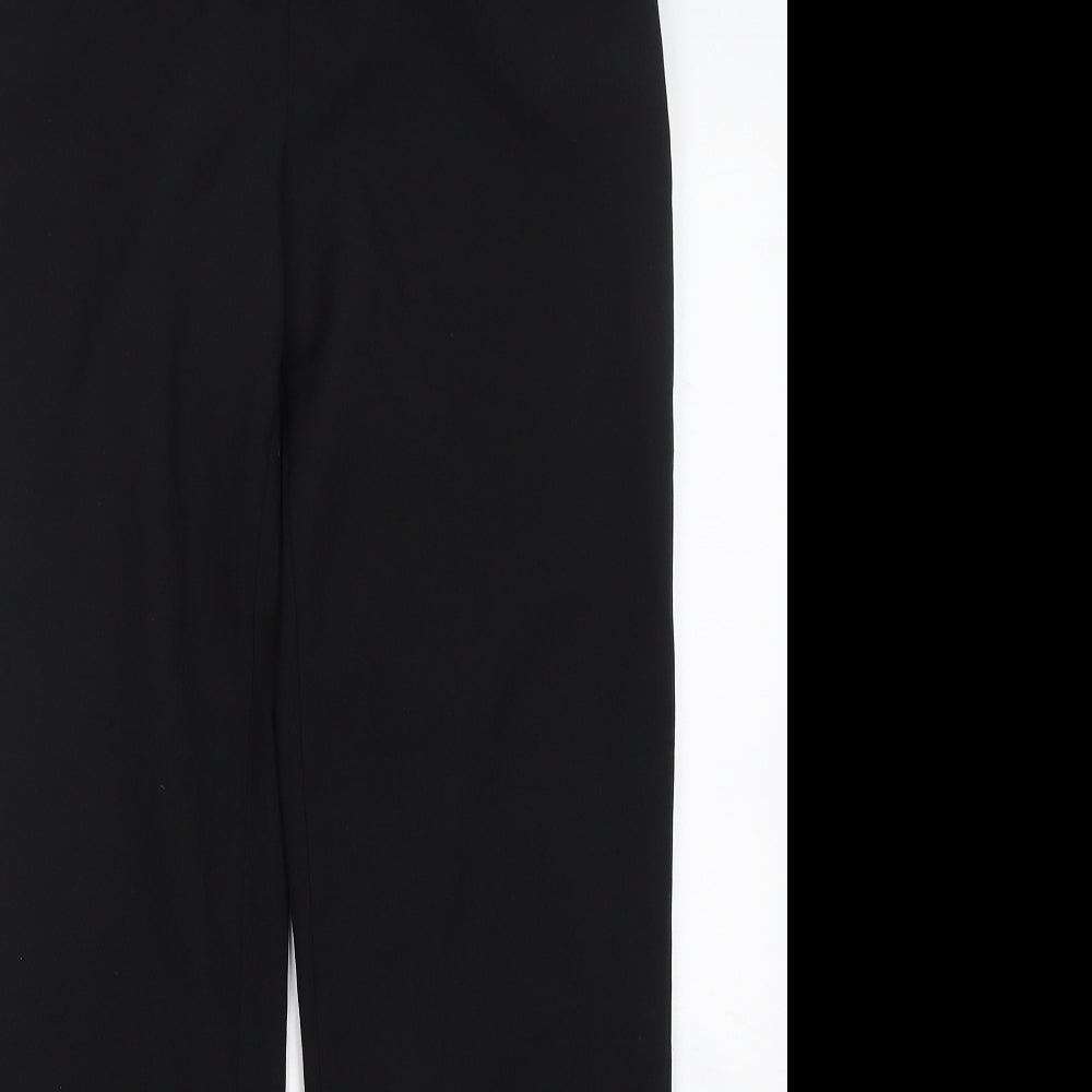 Marks and Spencer Womens Black  Polyester Trousers  Size 12 L32 in Regular Zip