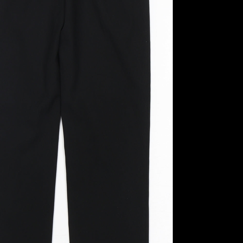 Marks and Spencer Womens Black  Polyester Trousers  Size 12 L32 in Regular Zip