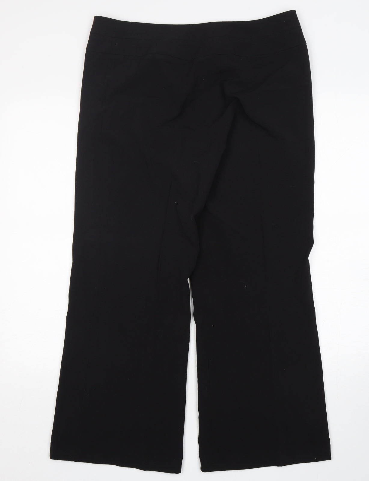 Debenhams Womens Black  Polyester Trousers  Size 14 L28 in Regular Button