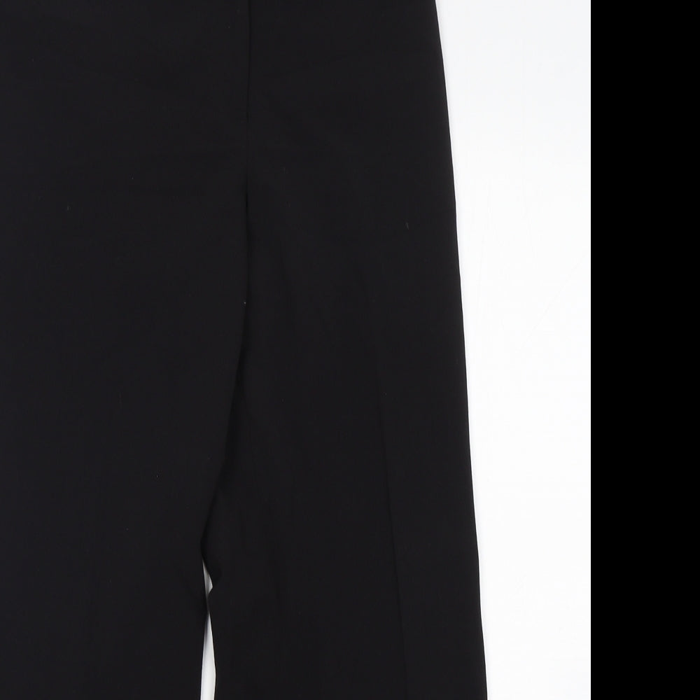 Debenhams Womens Black  Polyester Trousers  Size 14 L28 in Regular Button