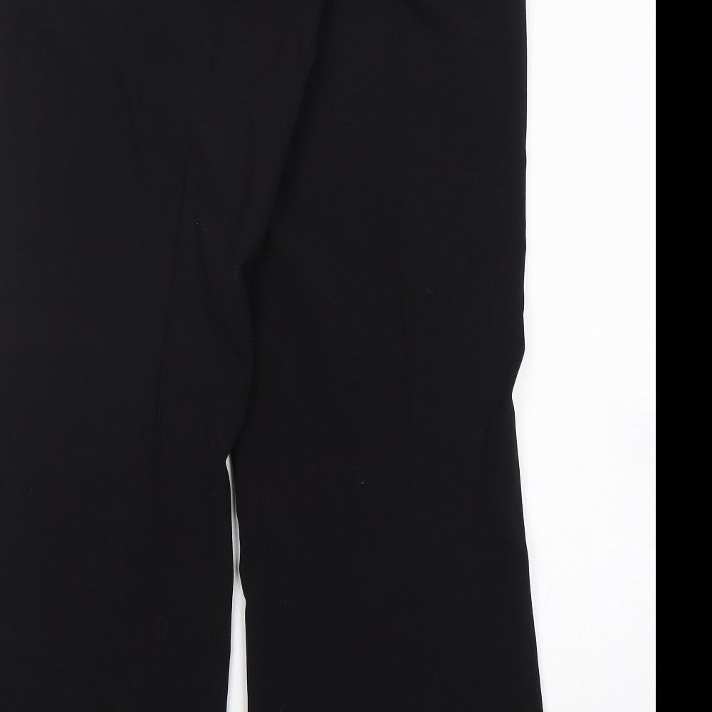 Debenhams Womens Black  Polyester Trousers  Size 14 L28 in Regular Button