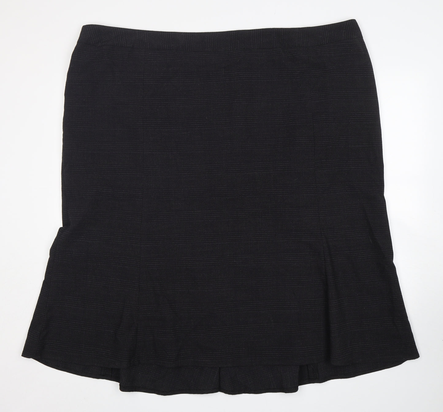 Ann Harvey Womens Grey Plaid Polyester A-Line Skirt Size 32