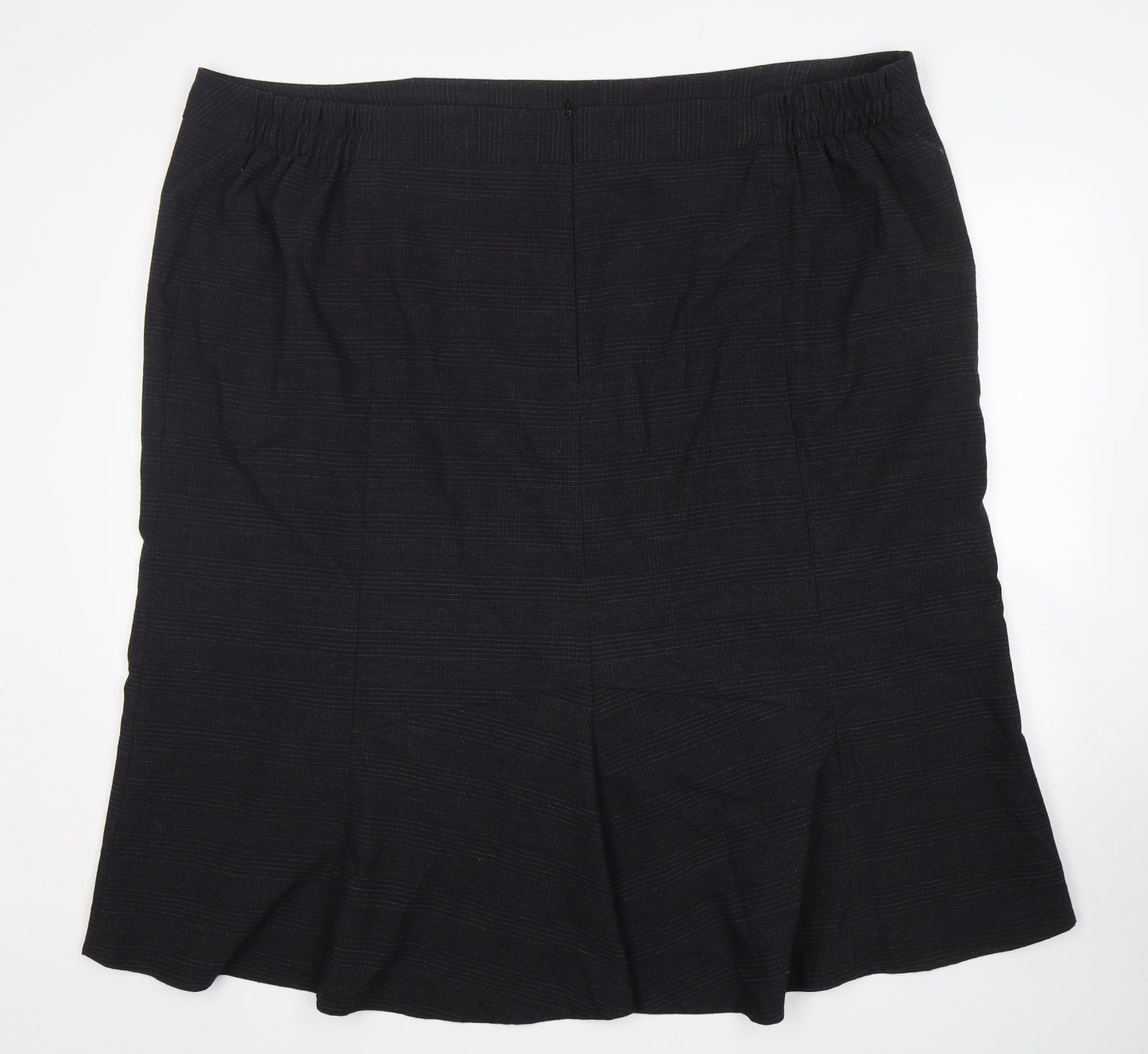 Ann Harvey Womens Grey Plaid Polyester A-Line Skirt Size 32