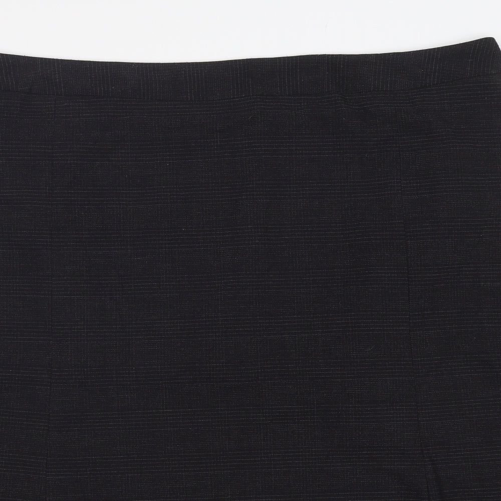 Ann Harvey Womens Grey Plaid Polyester A-Line Skirt Size 32