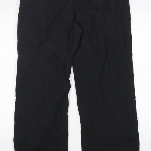 Dorothy Perkins Womens Black  Cotton Chino Trousers Size 14 L31 in Regular Button