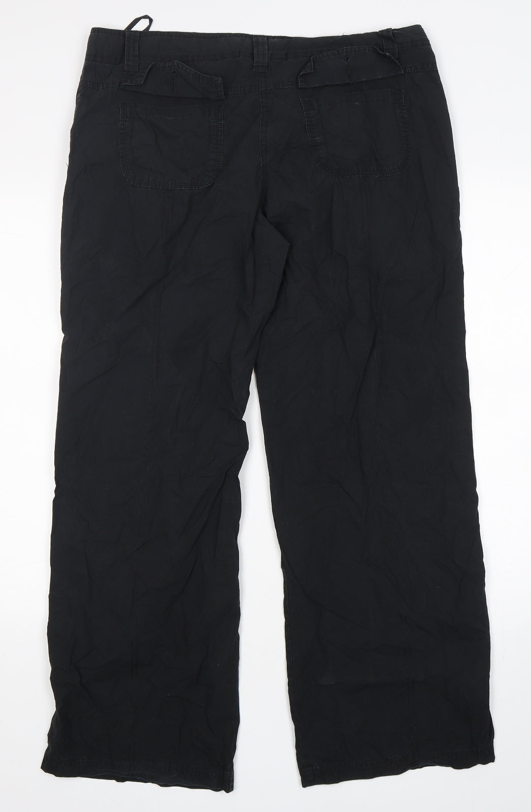 Dorothy Perkins Womens Black  Cotton Chino Trousers Size 14 L31 in Regular Button
