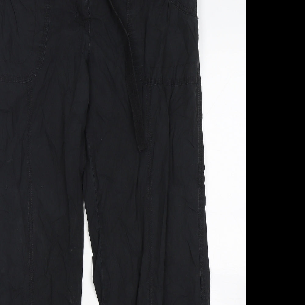 Dorothy Perkins Womens Black  Cotton Chino Trousers Size 14 L31 in Regular Button