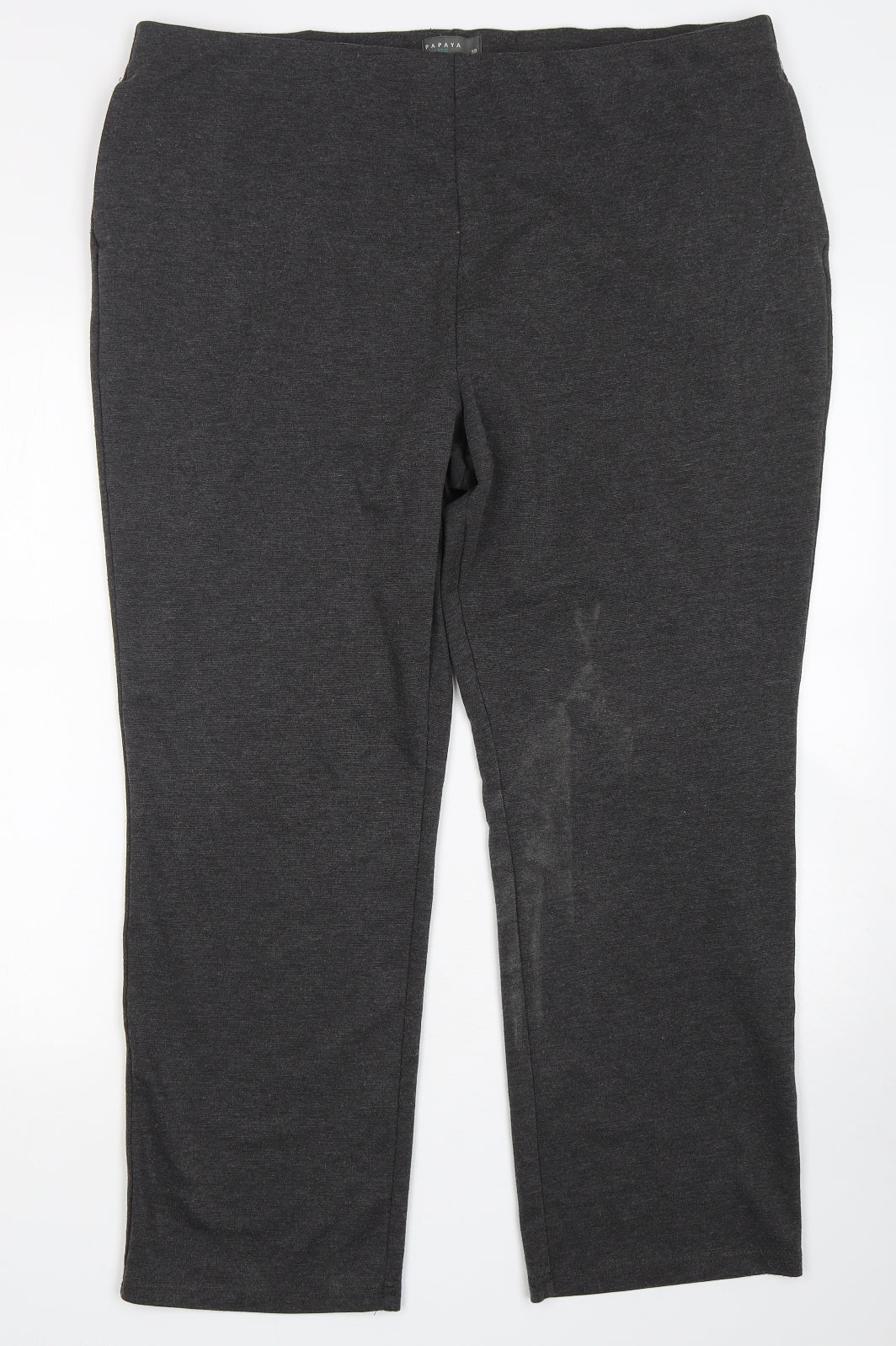 Papaya Womens Grey  Polyester Trousers  Size 20 L28 in Regular