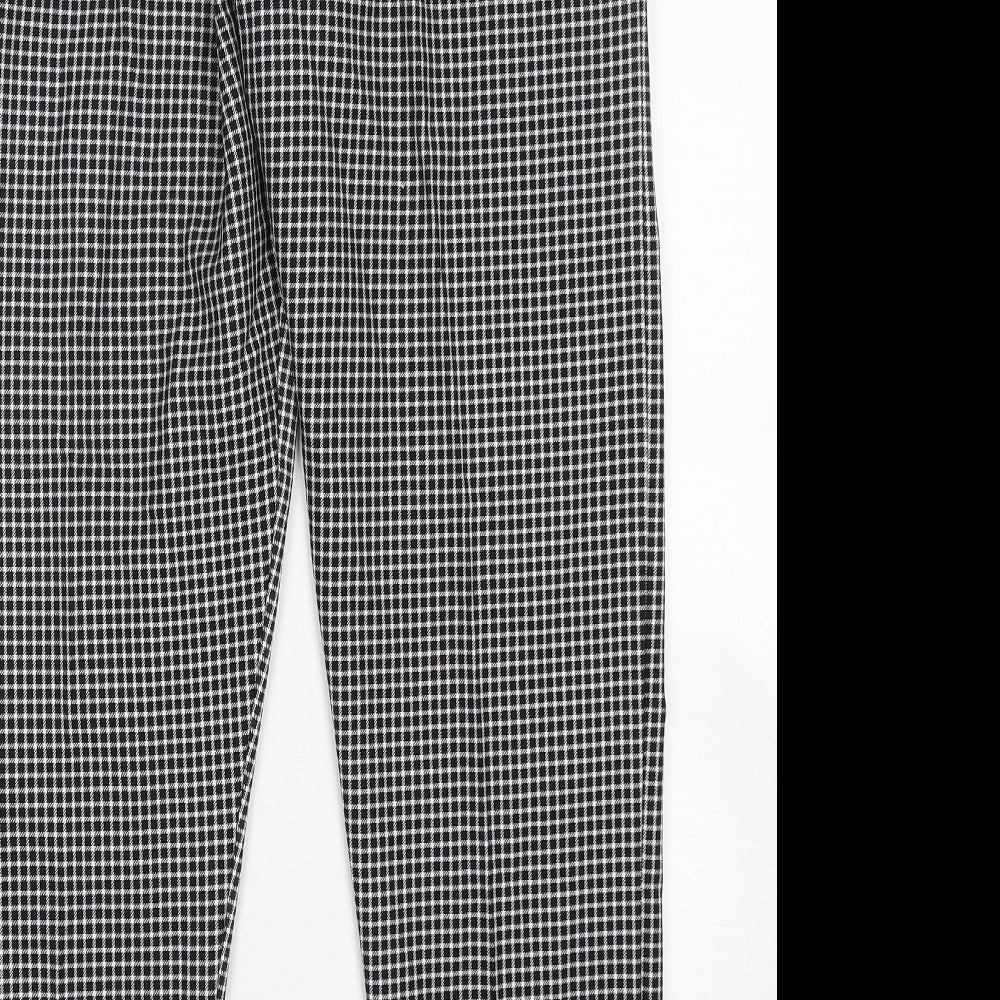 BoohooMAN Mens Multicoloured Check Polyester Trousers  Size M L29 in Regular Button