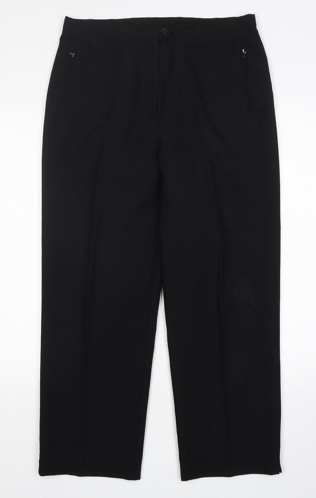 Farah Hamilton Womens Black  Polyester Trousers  Size 14 L28 in Regular Button