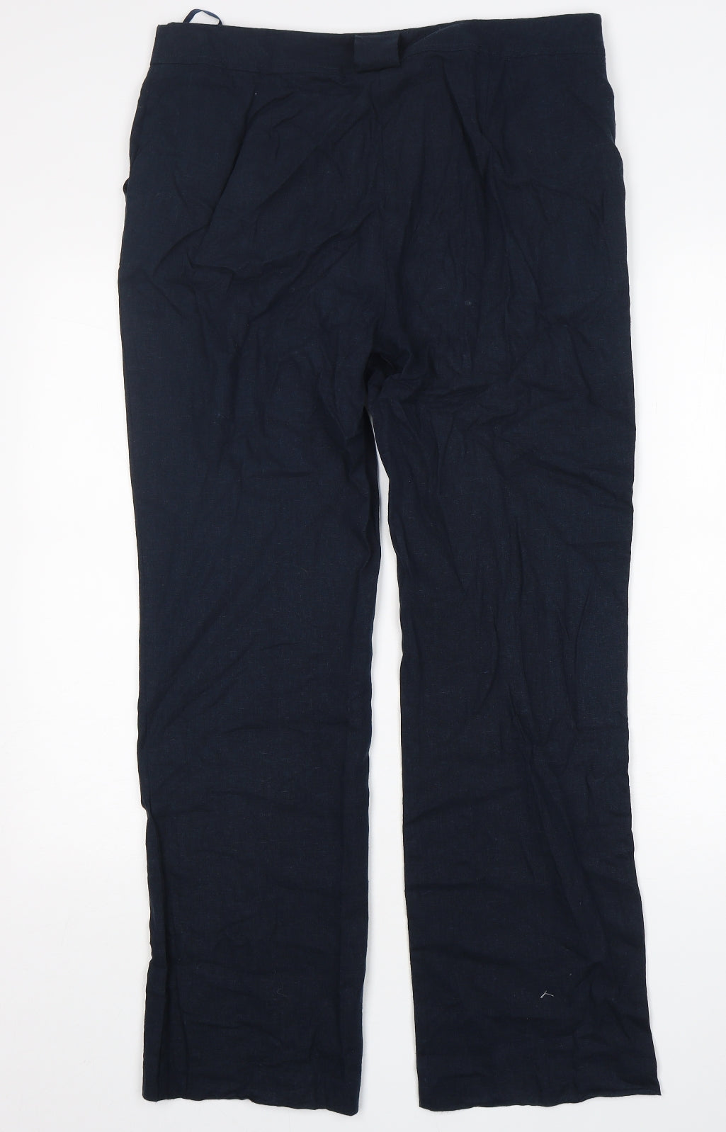 Atmosphere Womens Blue  Linen Chino Trousers Size 12 L30 in Regular Button