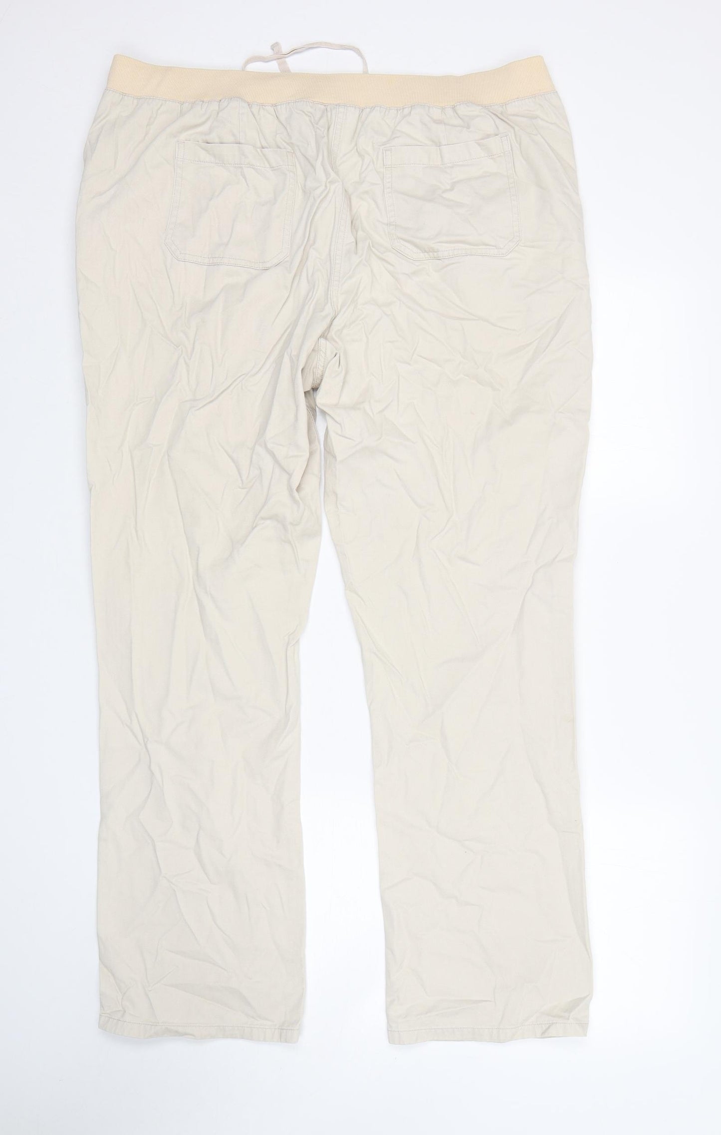 Cotton Traders Womens Beige  Cotton Chino Trousers Size 18 L32 in Regular