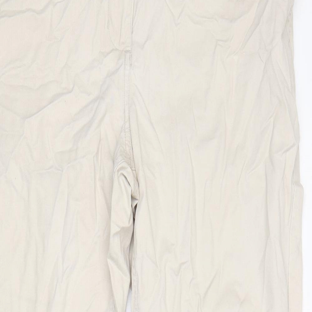Cotton Traders Womens Beige  Cotton Chino Trousers Size 18 L32 in Regular