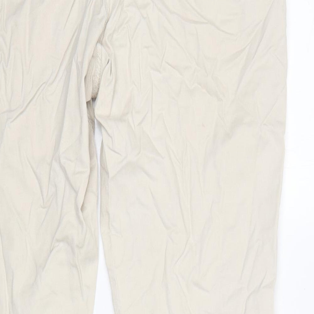 Cotton Traders Womens Beige  Cotton Chino Trousers Size 18 L32 in Regular