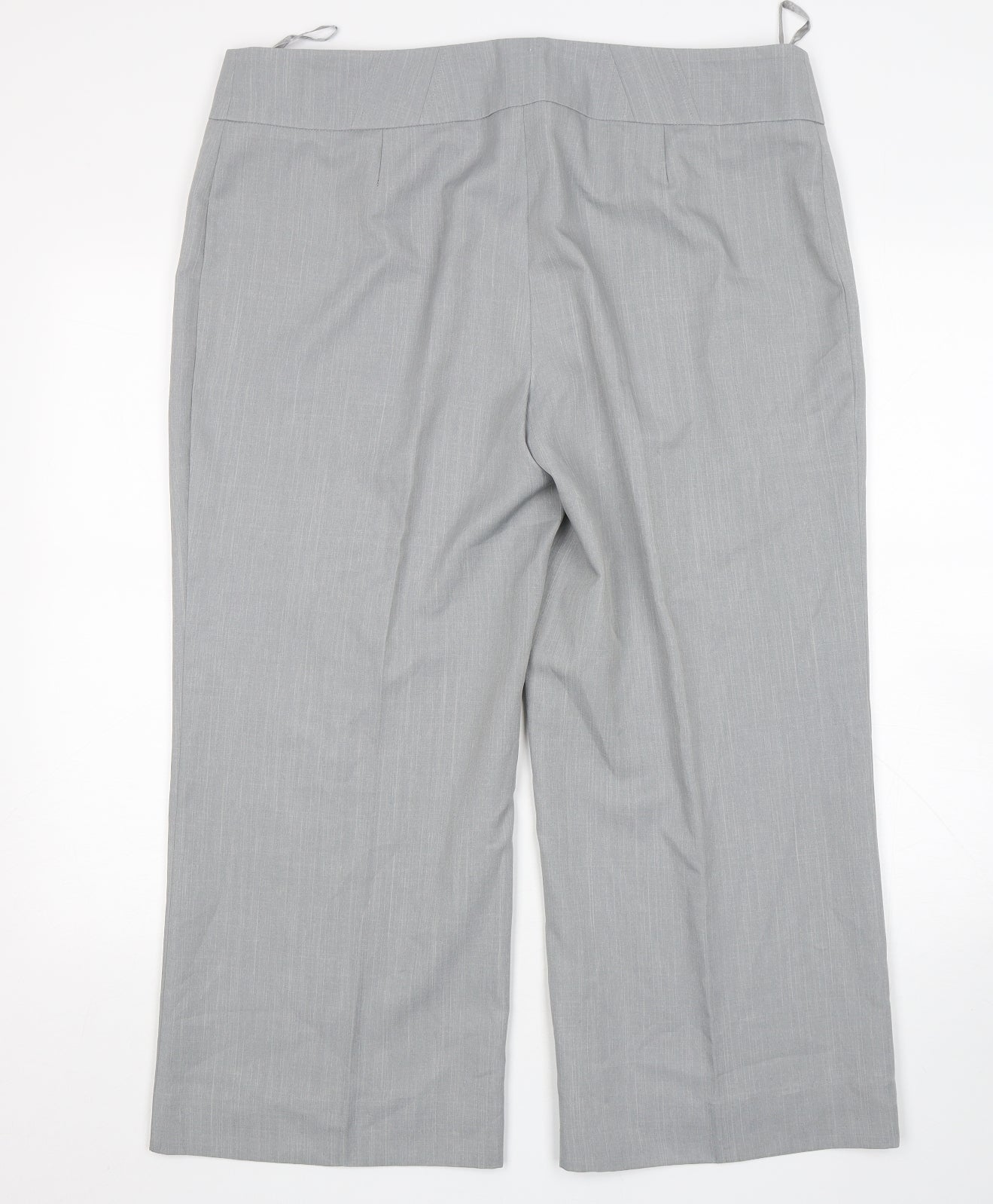 Marks and Spencer Womens Grey  Polyester Cropped Trousers Size 18 L26 in Regular Button