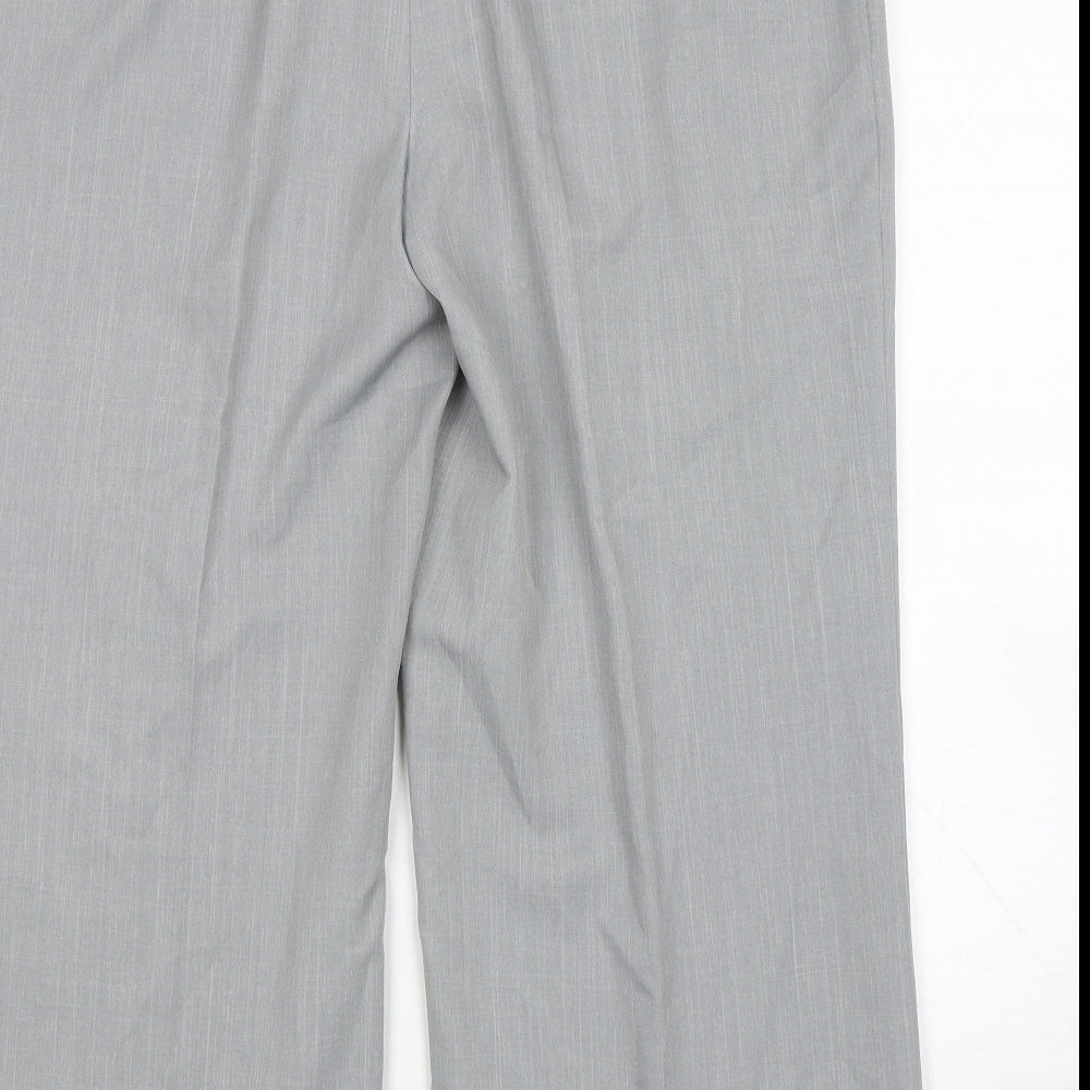 Marks and Spencer Womens Grey  Polyester Cropped Trousers Size 18 L26 in Regular Button