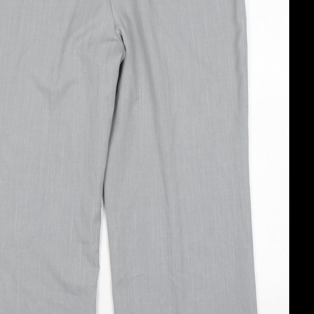 Marks and Spencer Womens Grey  Polyester Cropped Trousers Size 18 L27 in Regular Hook & Eye