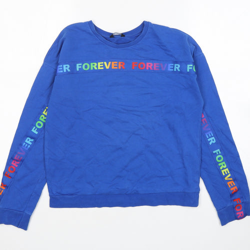 Kylie Girls Blue  Cotton Pullover Sweatshirt Size 13 Years  Pullover