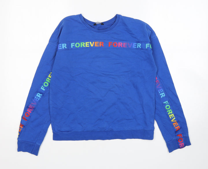 Kylie Girls Blue Cotton Pullover Sweatshirt Size 13 Years Pullover