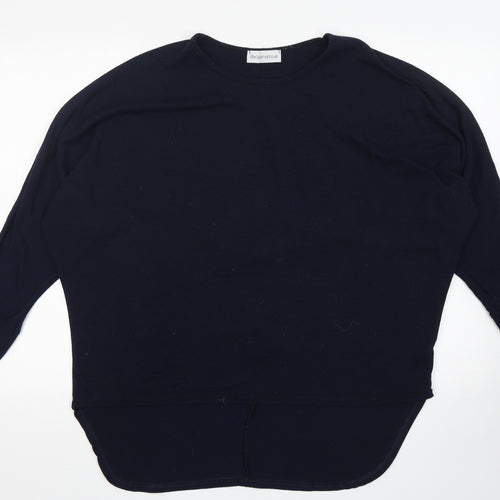 Bella and Blue Womens Blue Round Neck  Polyester Pullover Jumper One Size