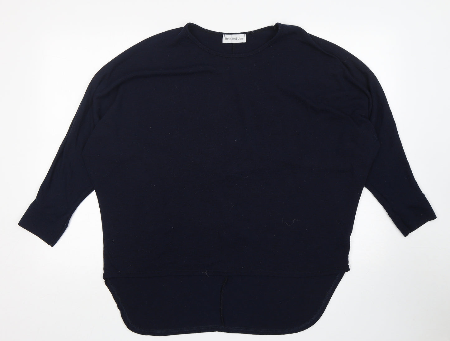Bella and Blue Womens Blue Round Neck  Polyester Pullover Jumper One Size