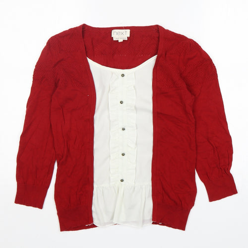 NEXT Womens Multicoloured Round Neck  Cotton Pullover Jumper Size 12