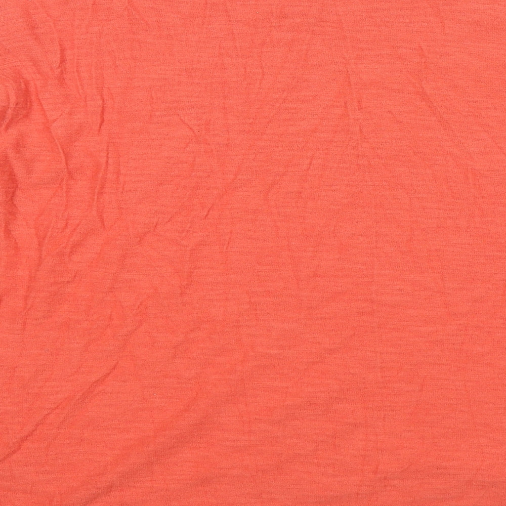 Monsoon Womens Orange  Cotton Basic T-Shirt Size XL Round Neck