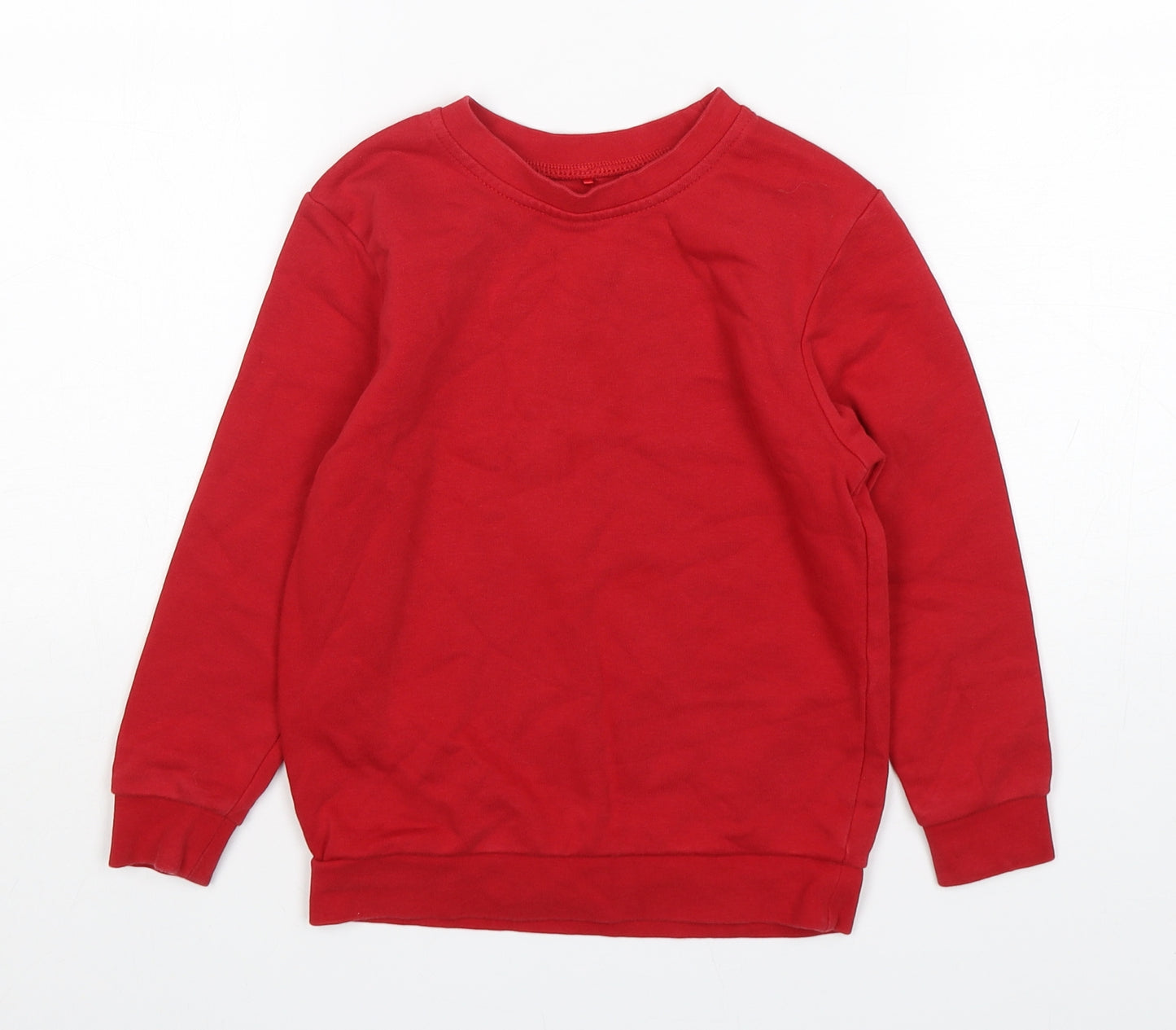 George Boys Red  Cotton Pullover Sweatshirt Size 5-6 Years   - School Wear