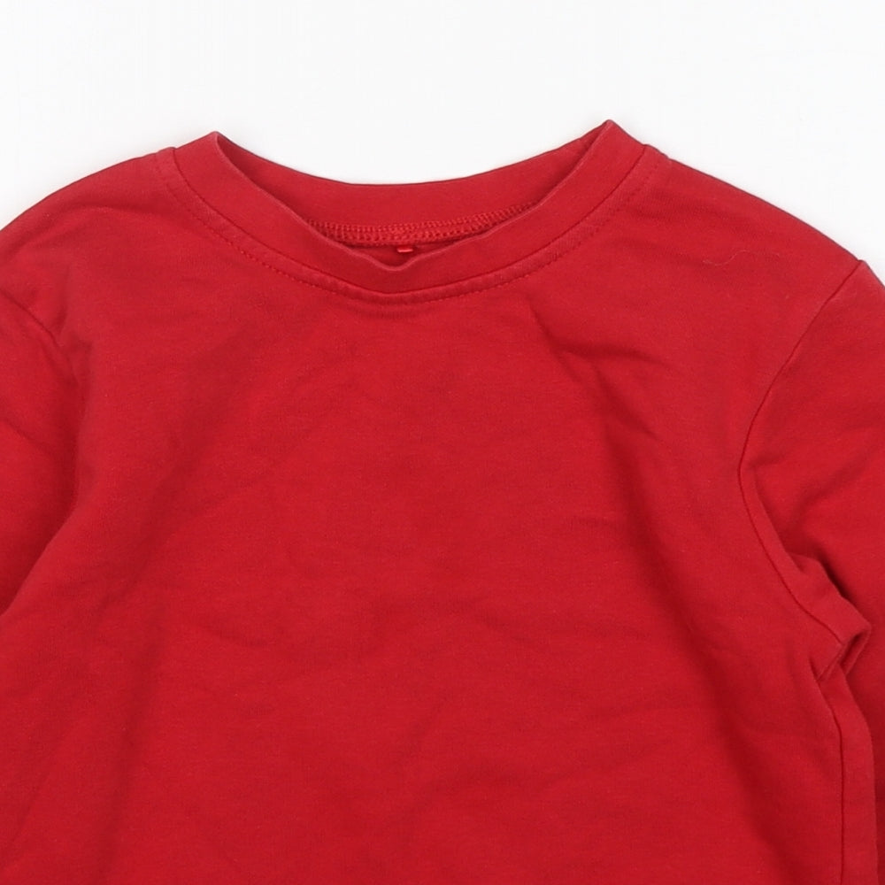George Boys Red  Cotton Pullover Sweatshirt Size 5-6 Years   - School Wear