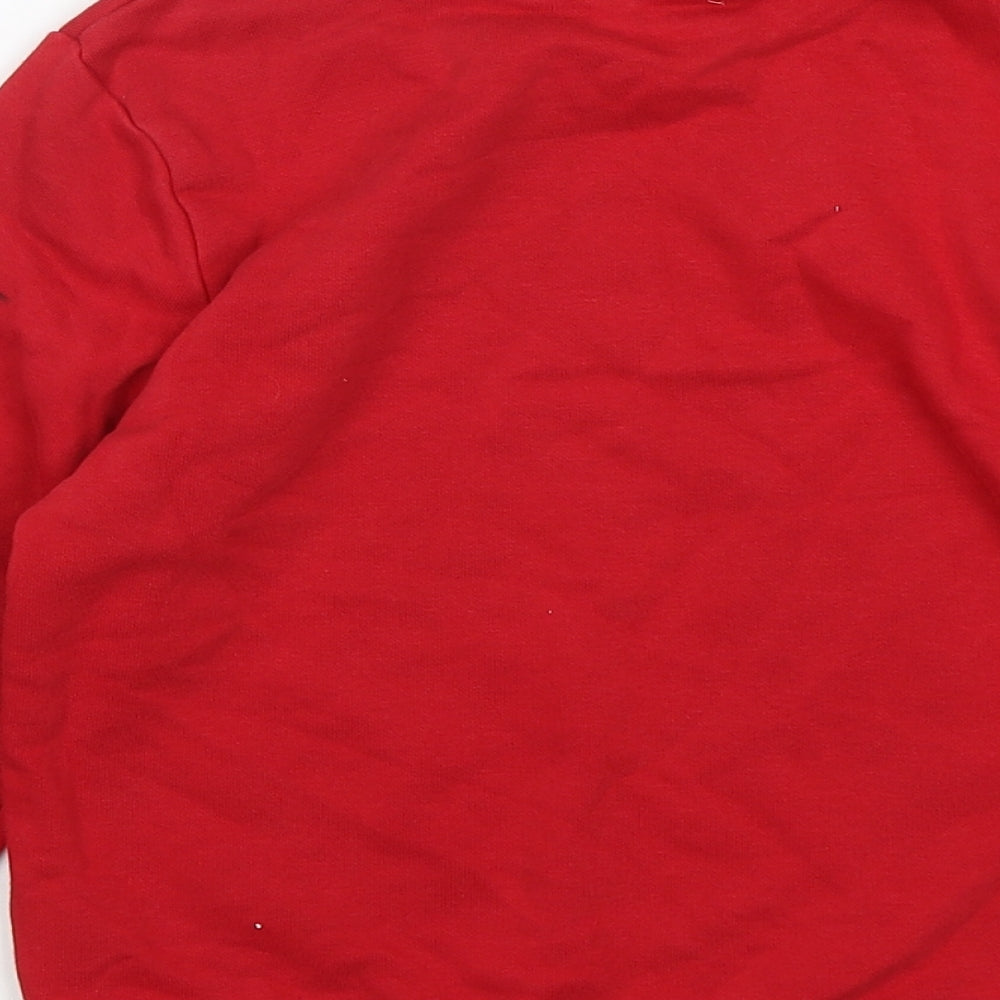 George Boys Red  Cotton Pullover Sweatshirt Size 5-6 Years   - School Wear