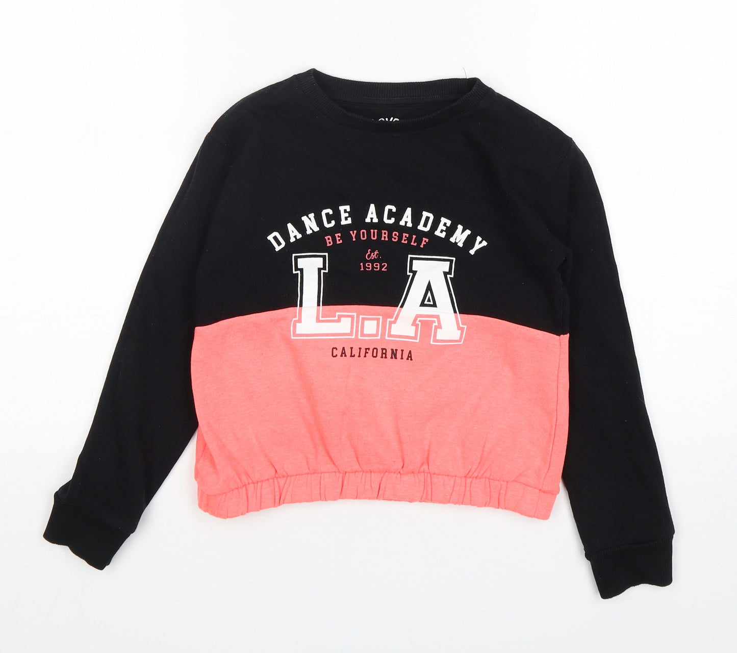 F&F Girls Multicoloured Colourblock Cotton Pullover Sweatshirt Size 8-9 Years  Pullover