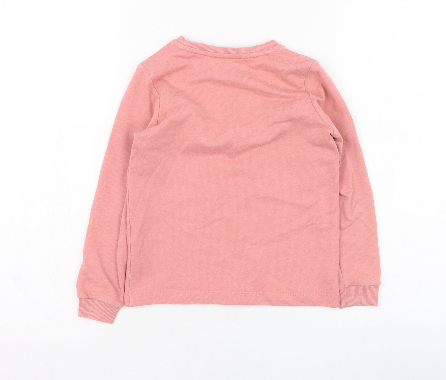 George Girls Pink  Cotton Pullover Sweatshirt Size 5-6 Years  Pullover - Flower
