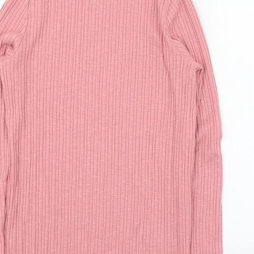 Dunnes Stores Womens Pink Mock Neck  Polyester Pullover Jumper Size M
