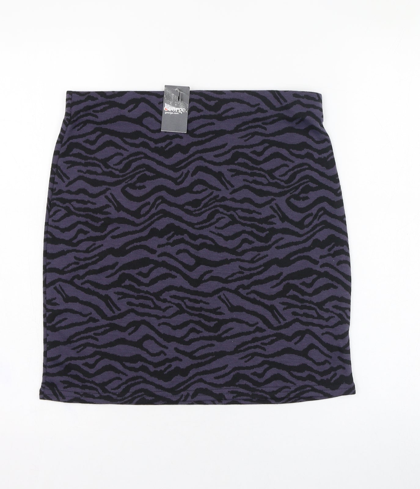 George Womens Blue Animal Print Polyester Straight & Pencil Skirt Size 12